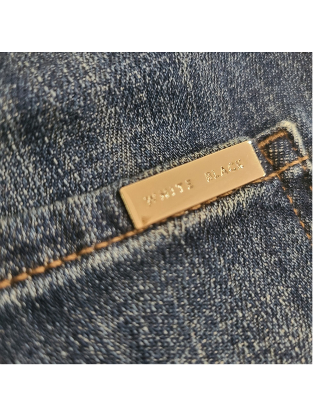 WHBM Jeans Womens Sz 10 Blue The Everyday Soft Skinny Flare High Rise Rhinestone - Picture 8 of 10